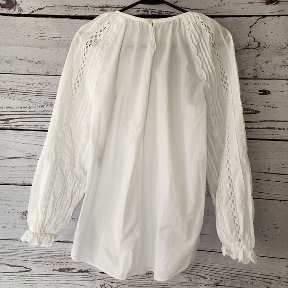See by Chloe White Long Sleeve Cotton Tunic Shirt 38 - Picture 4 of 9